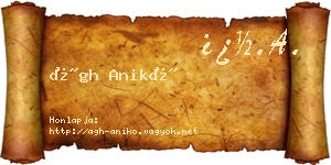 Ágh Anikó névjegykártya