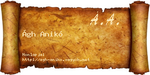 Ágh Anikó névjegykártya