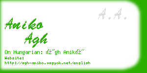 aniko agh business card